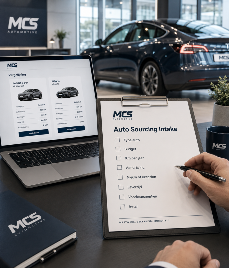 Auto sourcing gesprek in showroom