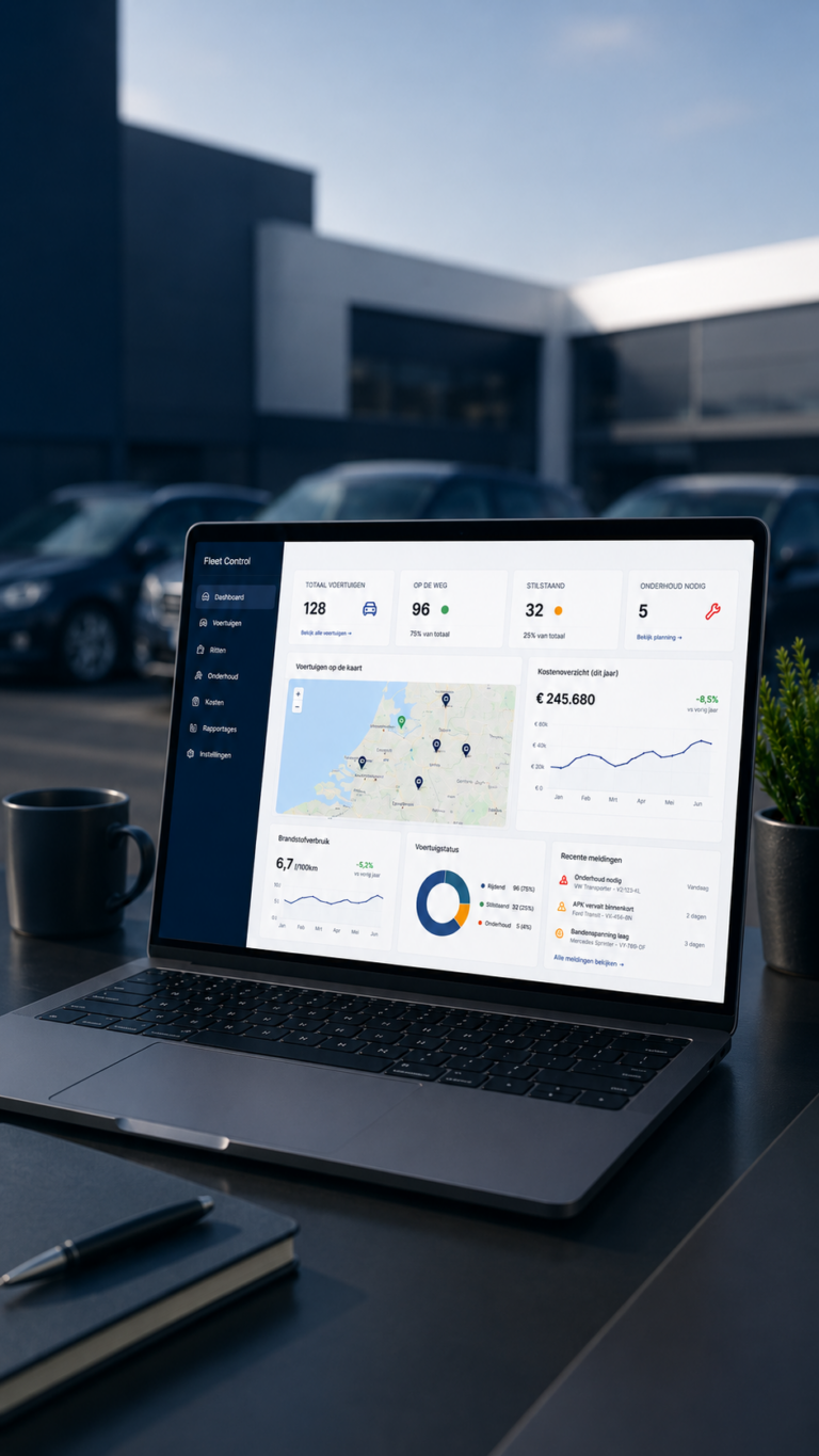 Fleet Control dashboard voor wagenparkbeheer